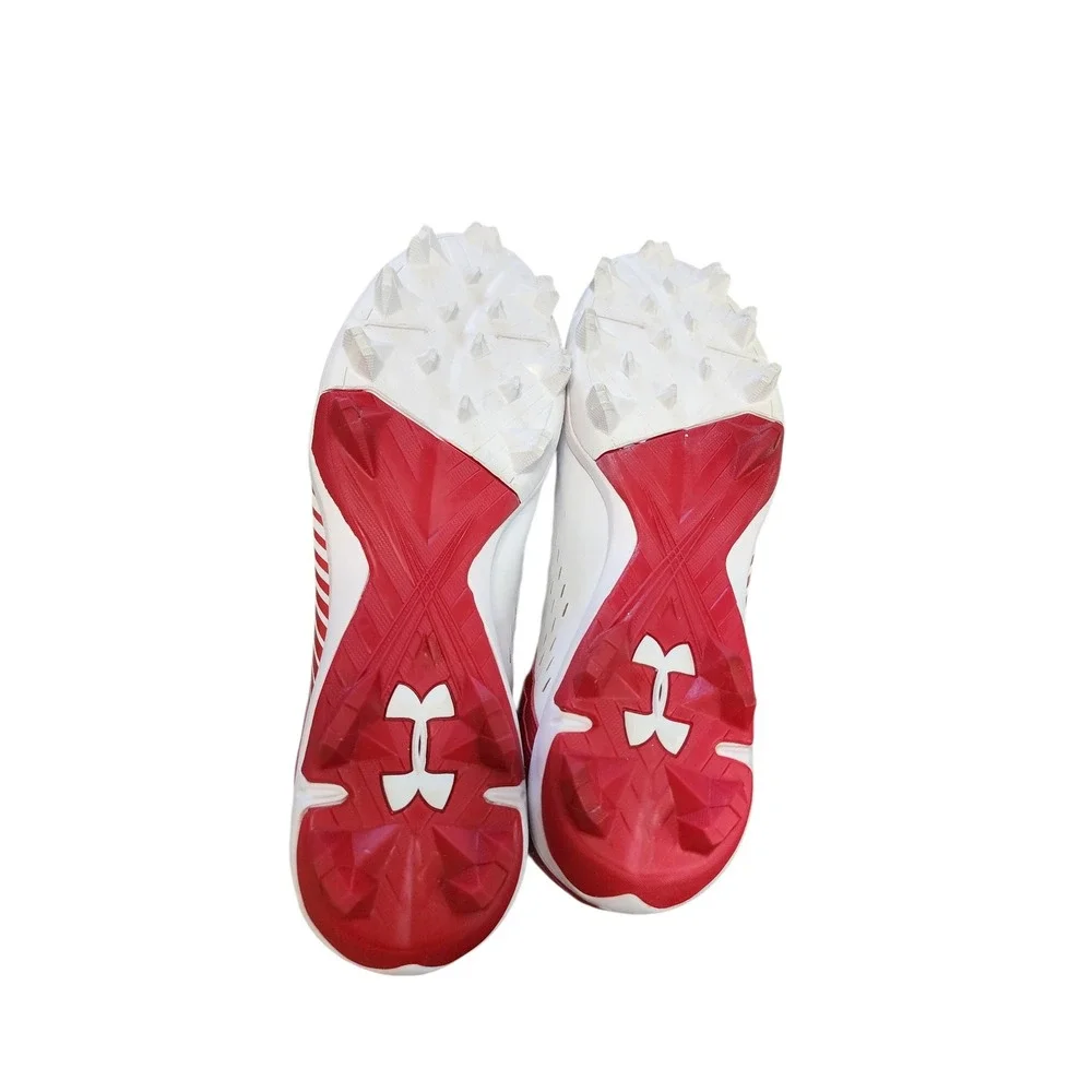 Under‎ Armour Leadoff Baseball Cleats Mens 12 Red White Excellent